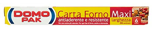 DomoPak - Carta Forno, Antiaderente e Resistente Larghezza 36 Centimetri - 6 Metri