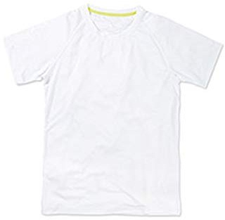 Stedman Apparel Men's Active 140 Raglan/ST8410 Regular Fit Classic Short Sleeve T-Shirt, White, Large