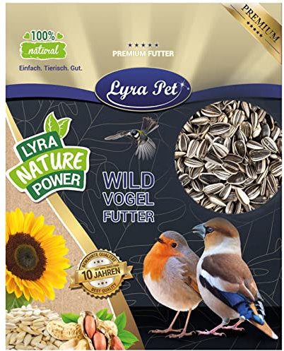Lyra Pet® | 10 kg Sonnenblumenkerne Gestreift | Wildvogelfutter für Sommer & Winter | Ideal für Freilebende Vögel | Vogelfutter für das Ganze Jahr | Ölreiches Streufutter | Kräftige & Gesunde Schnäbel