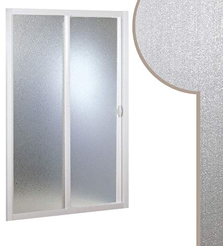 Forte: Parete doccia in PVC, Anticalcare, Riducibile, Resistente agli urti e ai raggi UV, Chiusura magnetica, Kit completo, 100L x 185H, Bianco