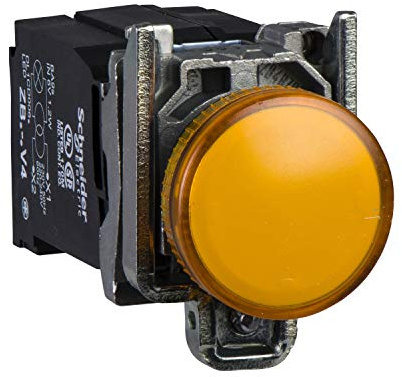 Schneider Electric orange complete pilot light Ø22 plain lens with BA9s bulb 110...120V