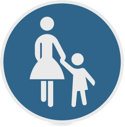 Verkehrszeichen Fußgänger - StVO Sonderweg Fußgänger Größe: 42,0 cm Ø - Aluminium, Typ1, retroreflektierend ausgerüstet - Fußgängerzone -SafetyMarking