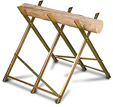 holzstar 5900008 Sägebock SB 1 (verzahnte Auflagefläche, max. Traglast 180 kg, Länge 80 cm, Holzbock klappbar, extrem robust), Blue