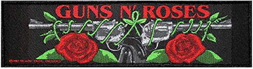 GUNS N´ ROSES Superstrip-Aufnäher LOGO/ROSES Patch gewebt 19 x 5 cm