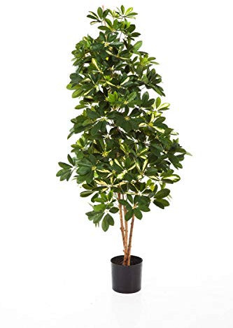 artplants.de Kunstpflanze Schefflera Premium, getopft, 1090 Blätter, grün-weiß, 140cm - Künstliche Schefflera