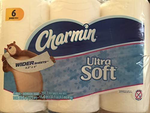 Charmin Ultra Soft Wide Badezimmer Seide – 6 Rollen Jumbo 221 Blatt