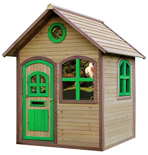 AXI Julia Maison Enfant en Bois FSC | Maison de Jeux pour l'extérieur/Jardin en Marron & Vert | Maisonnette/Cabane de Jeu avec des fenêtres