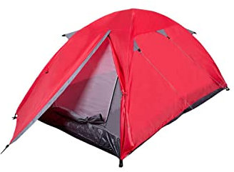 Mountain Warehouse Festival Dome 2 Man Summer Camping Tent - Water Resistant Backpacking Tent Red