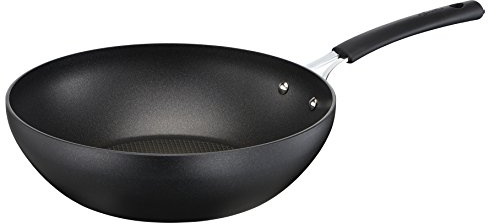 Lagostina Tempra Saltapasta/Wok 1 Manico, Antiaderente Multistrato, Adatta All'Induzione, Alluminio, Nero, Diametro 28 cm