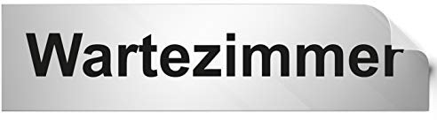 Türschilder24 Türschild PVC Hinweisschild Wartezimmer 160mm x 40mm Silber/Schwarz selbstklebend