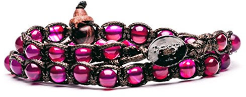 Bracciale tibetano Tamashii Agata Rossa doppio giro BHS600-34 Rosso MainApps