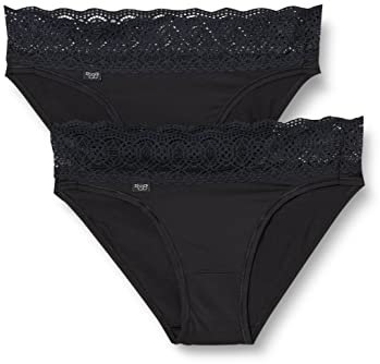 sloggi Damen Pure Sense Luxe Tai C2P Slip, Black, 38