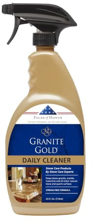 Granite Gold Daily Cleaner, Plastic, Gold | Streak-Free Cleaning for Natural Stone, Marble, Travertine, Engineered Stone & Floors - Food-Prep Area Safe - Made in the USA