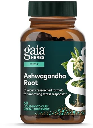 Gaia Herbs Ashwagandha Root 350 mg, 60 Vegan Capsules, 30 Servings