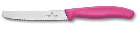 Victorinox Swiss Classic - Cuchillo utilitario de 4-1/2 pulgadas con punta redonda, mango rosa