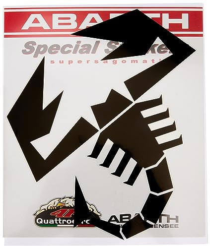 Abarth Stickers Adesivi Prefustellati Scorpione Nero, 24 cm