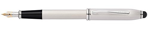 Cross Townsend Brushed Platinum Plate Fountain Pen with Medium Nib