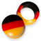 Fly Style Flesh Plug Ohr Tunnel aus Acryl Fußball Deutschland Fanartikel, Grösse:14 mm, Modelle:Tunnel