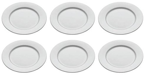 Maxwell & Williams 6er Set Kuchenteller mit Rand White Basics Round D. 19cm weiß