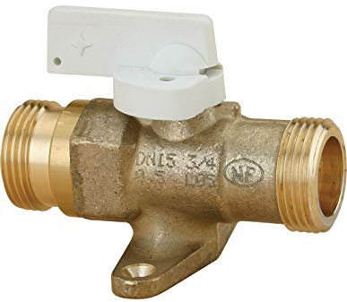 Robinet arret gaz nat. droit avec pattes NF MM 12 15x21