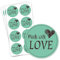 48 Aufkleber Made with love mint I dv589 I Mit Liebe selbst gemacht I Marmeladen-Sticker Geschenk-Aufkleber Geschenk-Tüten Plätzchen-Tüten I Ø 4 cm