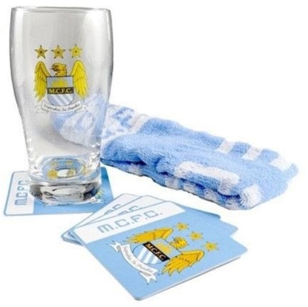 Manchester City Pint Glass Mini Bar Set