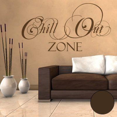 A525 Wandtattoo Chill Out Zone 147cm x 79cm braun (erh. in 40 Farben und 2 Größen)