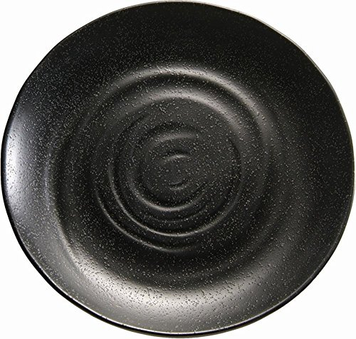 APS 83941 Tablett/Teller ZEN, Ø 28 cm, Höhe 3 cm, Melamin, schwarz, Steinoptik