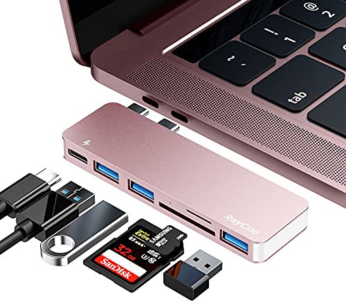 USB C Hub Adapter für MacBook Pro M1/ MacBook Air M1 2020 2019 2018 13 15 16, USB-C Zubehör Kompatibel MacBook Pro/Air Mit 3 USB 3.0 Ports, TF/SD Kartenleser, Thunderbolt 3 Data Power Delivery
