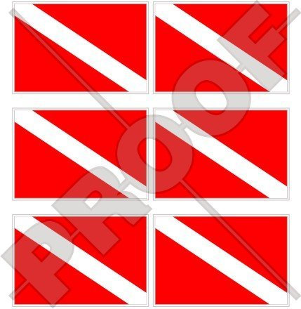 Tauchen Flagge Dive Down, Diver 40 mm (40,6 cm) Mobile Handy Vinyl Mini Sticker, Aufkleber X6
