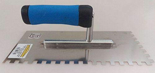 Glättkelle Zahnkelle Glätter 27 x 13 cm Edelstahl Rostfrei Softgriff - 3 Ausführungen: glatt, gezahnt 6mm, gezahnt 8mm (Gezahnt: 8mm)