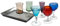 ARTLAND - Short Stem Liqueur Glasses Set - 7 Piece Set of Multi Coloured Drinking Glasses for Wine, Cocktail, Champagne - Gift Boxed Set
