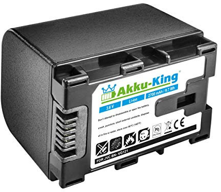Akku-King Akku kompatibel mit JVC BN-VG121 für JVC Everio GZ-Reihe - Li-Ion 2700mAh - ersetzt auch JVC BN-VG107, JVC BN-VG114, JVC BN-VG138