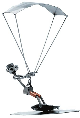 STEEMO Schraubenmännchen Kitesurfen Kiten Geschenk Metall-Kunst Deko 23x20x30 cm