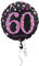 Amscan 3378801 - Standard Folienballon 60. Geburtstag Celebration, circa 43 cm, Geburtstag, Heliumballon, Pink, Schwarz