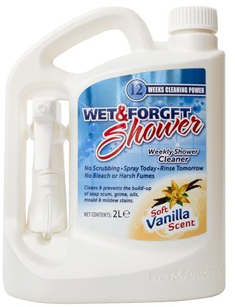 Wet & Forget Weekly Shower Cleaner, No Scrubbing Required, No Bleach Formula, Vanilla Scented, 2L