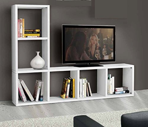 ZeroDueZero - Mobile Libreria con Porta TV in Legno Bianco da Vinci