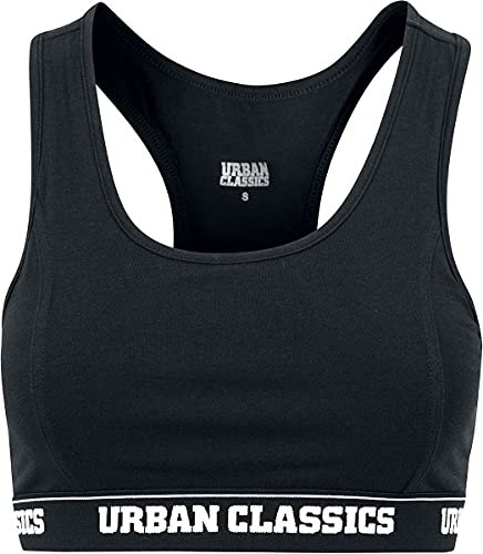 Urban Classics Damen Ladies Logo Bra Sport Tank Top, Schwarz, M EU