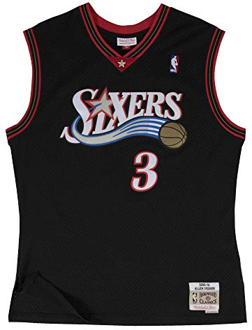 Mitchell & Ness NBA Swingman Road Jersey 76ers 00 Allen Iverson Black SM