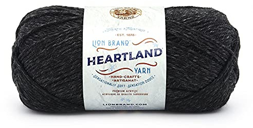 Lion Brand Yarn Heartland Yarn, Worsted-Weight Yarn for Knitting, Crocheting, and Crafting, 1 Pack, Black Canyon