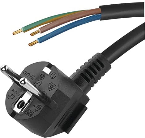 EMOS Bügeleisen-Anschlussleitung 2m / Zuleitungskabel, Anschlusskabel, Bügeleisenkabel schwarz / 3x 0,75 mm / H05VV-F 3G Kunststoffkabel