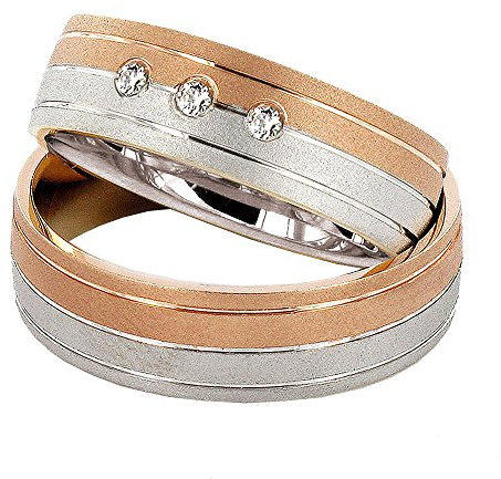 JC TRAURINGE 585er EHERINGE ROTGOLD & WEIßGOLD J918