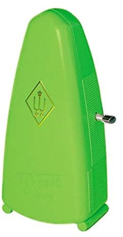 Wittner Metronom Taktell Piccolo Serie 830 - Kunststoffgehäuse - Ohne Glocke - Neongrün - Mechanisch zum Aufziehen - Keine Batterien erforderlich - Made in Germany