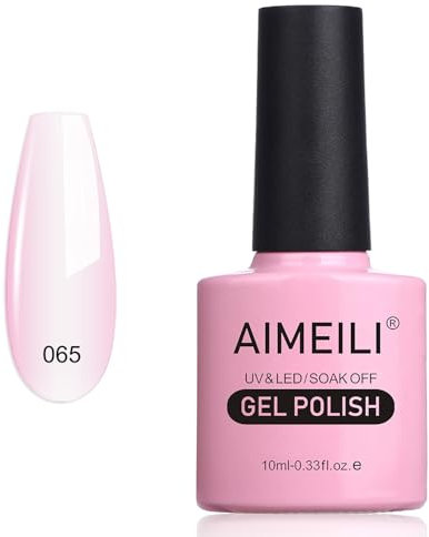 AIMEILI UV LED Gellack ablösbarer Gel Nagellack Rosa Gel Nail Polish - Clear Pink Nude (065) 10ml