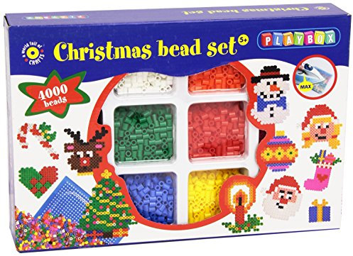 Playbox PBX2456312 2456312 Weihnachtsperlen, Set 4000 Stück, Mehrfarbig