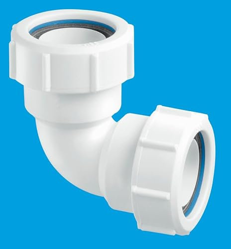 McAlpine MS4 Multifit 90 Degree Waste Pipe Multi Fit Compression Fitting Bend Joint 32mm Equivalent 1¼