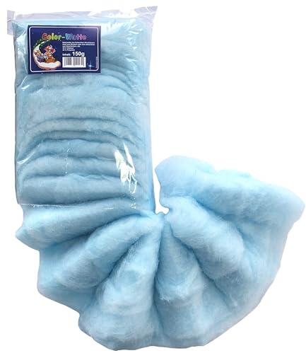 COLOR- WATTE, Farbwatte, farbige, bunte Dekowatte. 150g hell blau Art.12025 BLEU