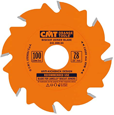 CMT 241.008.04 Biscuit cannelé Lame, 10,2 cm de diamètre x 8 dents, revêtement PTFE.