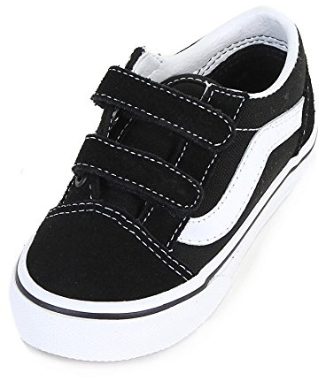 Vans Girls Old Skool V Active, Black, 9 M US Toddler