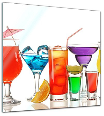 Bilderdepot24 Glasbild - Cocktails III - 30x30 cm - Deko Glas - Wandbild aus Glas - Bild auf Glas - moderne Glasbilder - Glasfoto - Echtglas